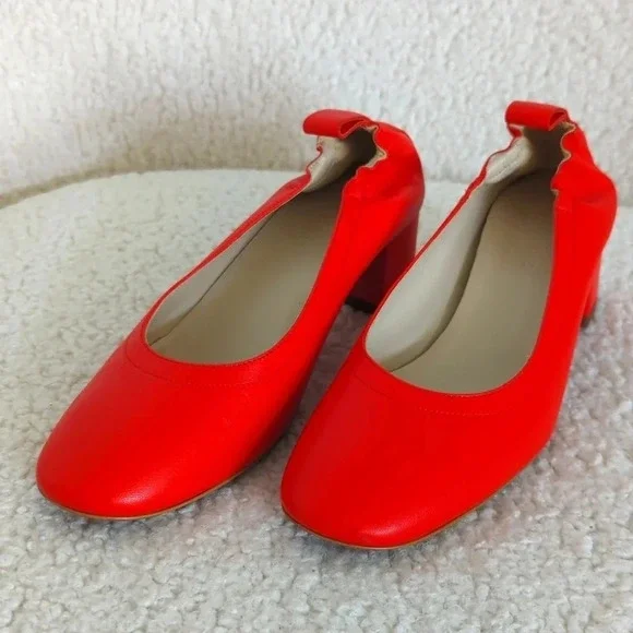 Everlane The Italian Leather Day Heel Red sz 6 - Picture 2 of 11
